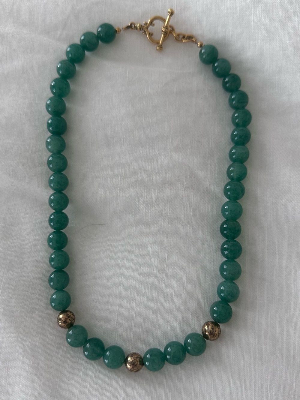 ExVoto Vintage green bead necklace